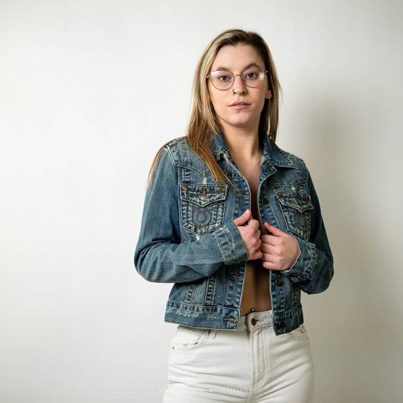 Vintage Y2K Archangel Denim Jean Jacket - M - Picture 4 of 10